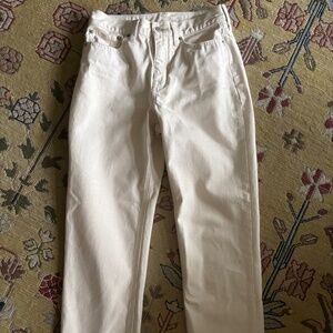 J Crew Full Length Straight Natural Off White Jeans 26/2
